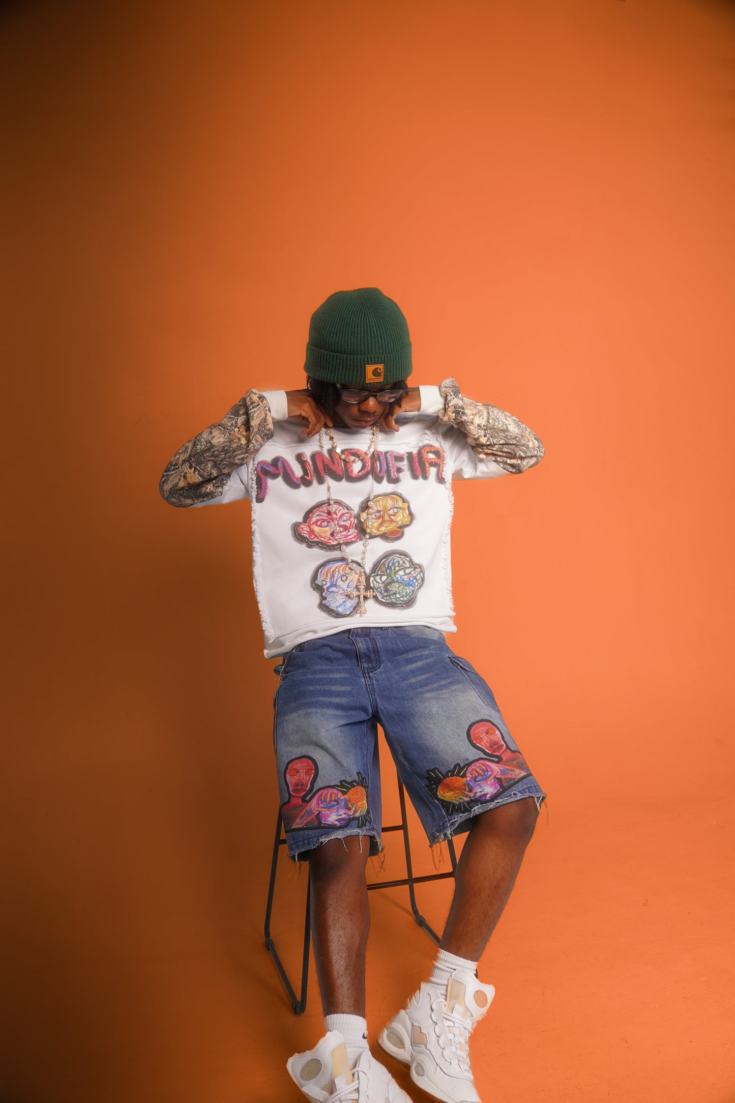 Mindofia White Long Sleeve Streetwear Tee