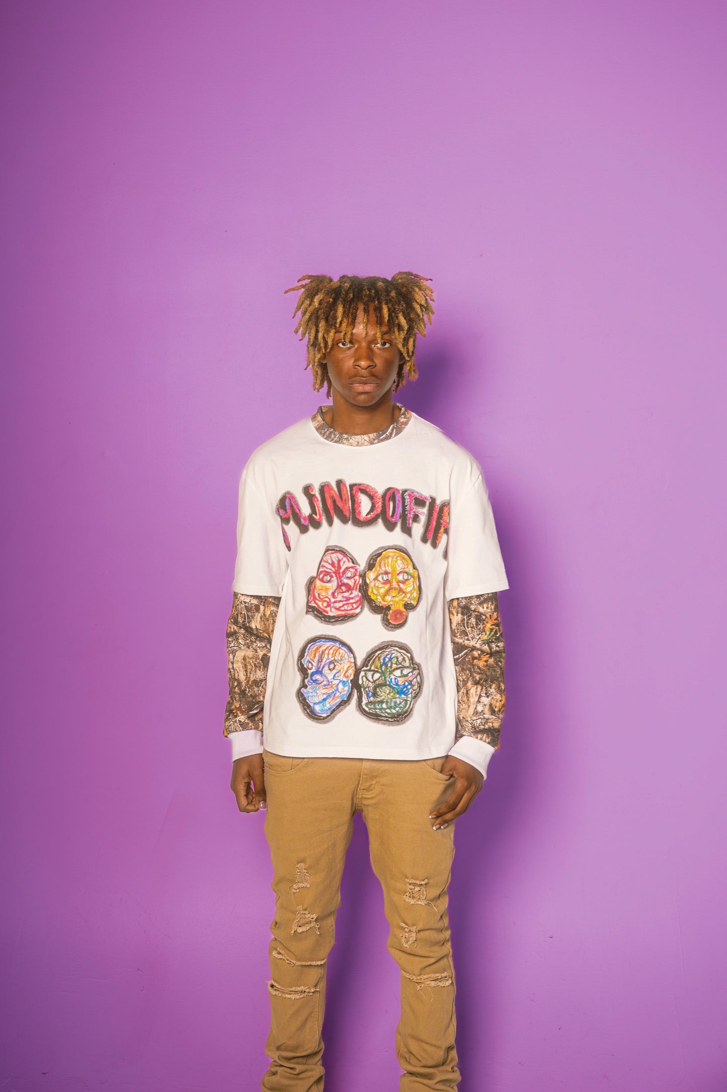 Mindofia White Long Sleeve Streetwear Tee