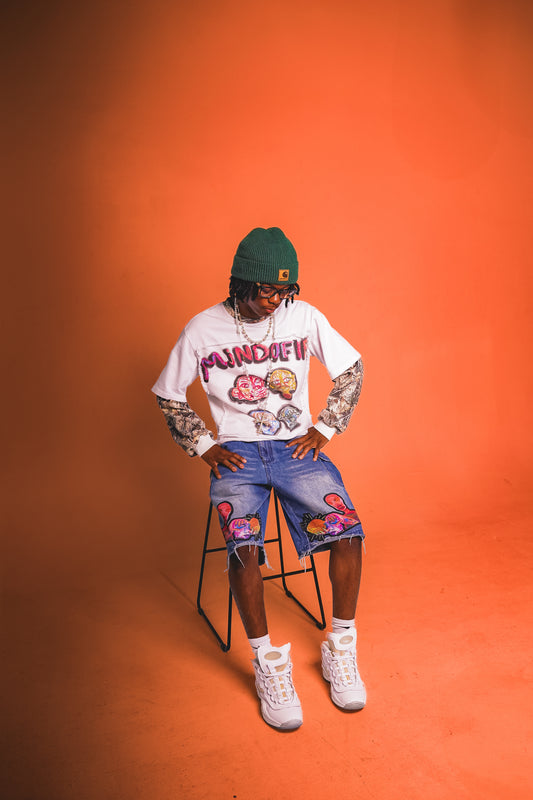 Mindofia White Long Sleeve Streetwear Tee